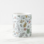 Handgezeichnete Apotheken-Doodle-Tasse | Moderne W Kaffeetasse (Mittel)