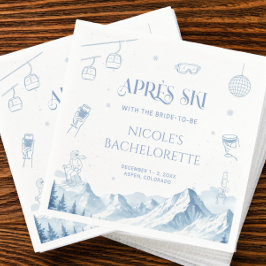 Handgezeichnete Apres-Aki-Winter-Junggesellinnenpa Serviette