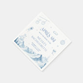 Handgezeichnete Apres-Aki-Winter-Junggesellinnenpa Serviette (Ecke)