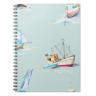 handgezeichnete Aquarellbilder für Segelboote Notizblock