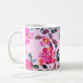 Handgezeichnete Aquarellfarben opulente Rose. Naht Kaffeetasse (Links)