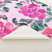 Handgezeichnete Aquarellfarben opulente Rose. Naht Sherpadecke (3/4)