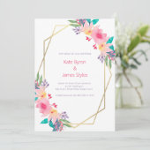 Handgezeichnete Aquarellfarben-Wildblume Einladung (Stehend Vorderseite)
