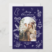 Handgezeichnete Arch Foto Weihnachtskarte Feiertagskarte (Vorderseite)