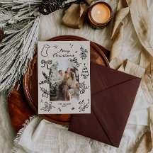 Handgezeichnete Arch Foto Weihnachtskarte