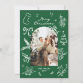 Handgezeichnete Arch Foto Weihnachtskarte Feiertagskarte (Vorderseite)