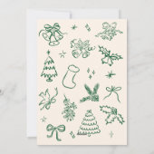 Handgezeichnete Arch Foto Weihnachtskarte Feiertagskarte (Rückseite)