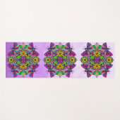 Handgezeichnete Art Dragonfly Mandala Lila farbig Yogamatte (Vorderseite (Horizontal))