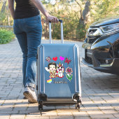 Handgezeichnete asiatische Fairy, Einhorn und Name Aufkleber (Koffer Insitu)