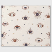 Handgezeichnete Augen Mystisches Nahtloses Muster. Geschenkpapier (Flach)