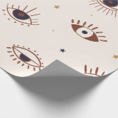 Handgezeichnete Augen Mystisches Nahtloses Muster. Geschenkpapier (Ecke)