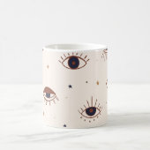 Handgezeichnete Augen Mystisches Nahtloses Muster. Kaffeetasse (Mittel)