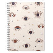 Handgezeichnete Augen Mystisches Nahtloses Muster. Notizblock (Vorderseite)