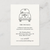 Handgezeichnete Autodoodle Moderne Hochzeit Begleitkarte (Vorderseite)