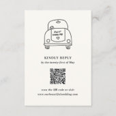 Handgezeichnete Autodoodle Moderne Hochzeit RSVP Karte (Vorderseite)