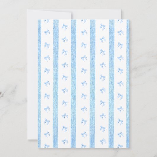 Handgezeichnete Baby-Babydusche mit Bow Einladung (Rückseite)