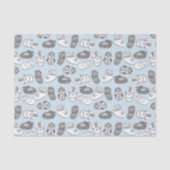 Handgezeichnete Baby-Hintern Muster Pastellblau Seidenpapier (Vorderseite)