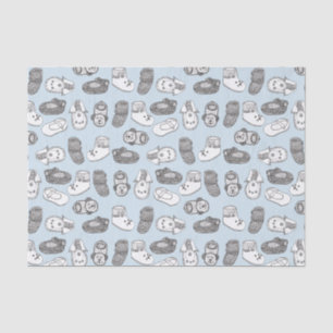 Handgezeichnete Baby-Hintern Muster Pastellblau Seidenpapier