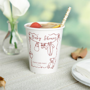 Handgezeichnete Babysachen Baby-Party  Pappbecher