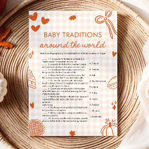 Handgezeichnete Babytraditionen auf der ganzen Wel Einladung