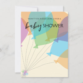 Handgezeichnete Balloon Baby Shower Einladung Vorl