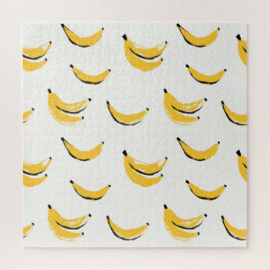 Handgezeichnete Bananen, stilvolles nahtloses Must Puzzle