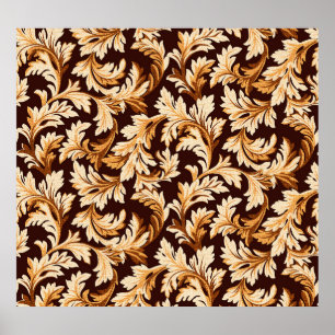 Handgezeichnete barocke Blätter: Stilvolle Eleganz Poster