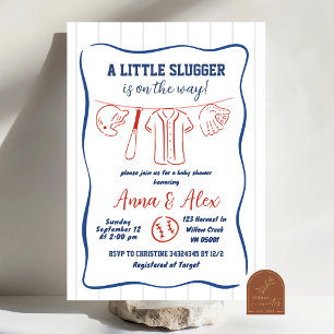 Handgezeichnete Baseball-Baby-Shower-Einladung Einladung