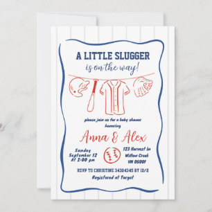 Handgezeichnete Baseball-Baby-Shower-Einladung Einladung