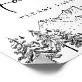Handgezeichnete Berge Waldliebhaber Hochzeitszeich Poster (Ecke)