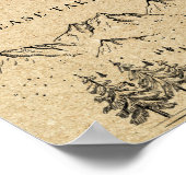 Handgezeichnete Berge Waldliebhaber Hochzeitszeich Poster (Ecke)