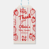 Handgezeichnete Berry Sweet Strawberries Babydusch Geschenkanhänger (Vorderseite)