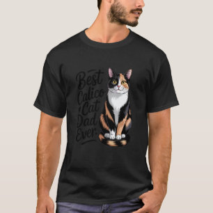 Handgezeichnete beste Calico-Katzen-Vater-Je- Küns T-Shirt