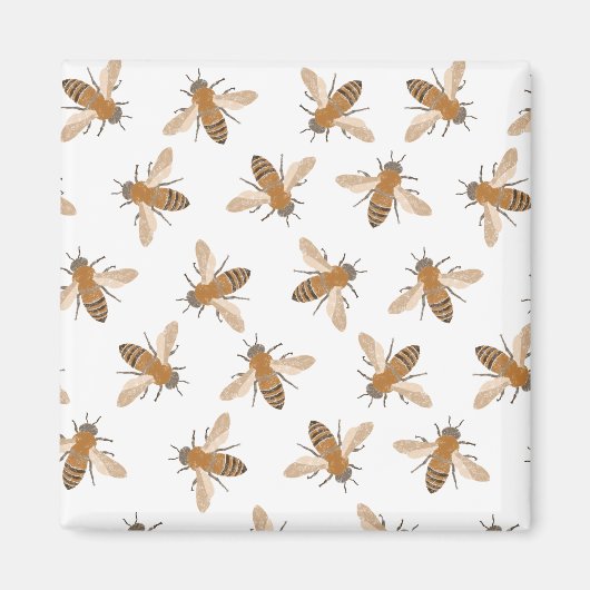 Handgezeichnete Bienen-Magnet Magnet (Vorne)