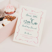 Handgezeichnete Birthday Brunch Squiggle Rahmen Einladung