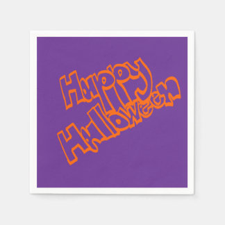 Handgezeichnete Blasenbeschriftung Frohes Hallowee Serviette