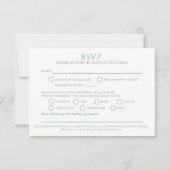 Handgezeichnete Blatt-Monogramm Salbei-Grüne UAWG RSVP Karte (Rückseite)