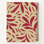 Handgezeichnete Blätter Burgund & Beige Nahtloses  Notizblock (Rückseite)