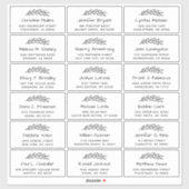 Handgezeichnete Blätter Einfache Hochzeitgastadres Aufkleber (Blatt)