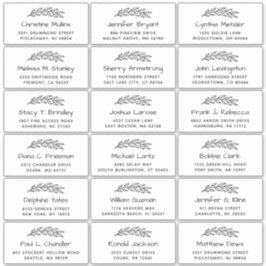 Handgezeichnete Blätter Einfache Hochzeitgastadres Aufkleber