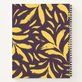 Handgezeichnete Blätter Gelbes Nahtloses Muster Notizblock (Rückseite)