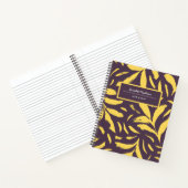 Handgezeichnete Blätter Gelbes Nahtloses Muster Notizblock (Innenseite)