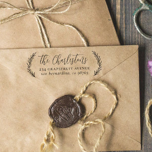 Handgezeichnete Blätter Kalligrafie Familie Rückse Gummistempel