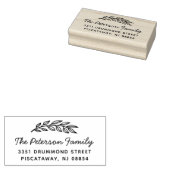 Handgezeichnete Blätter Rücksendeadresse Familienn Gummistempel (Stempel)