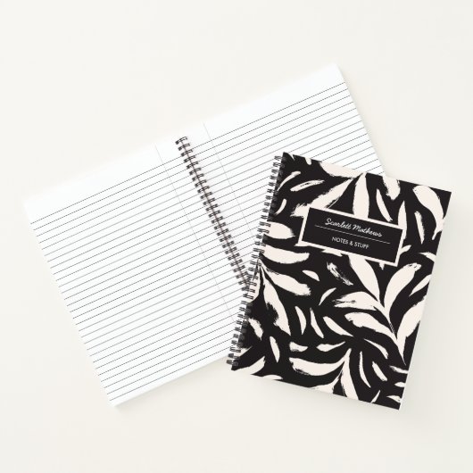 Handgezeichnete Blätter zurück Nahtloses einfaches Notizblock (Innenseite)