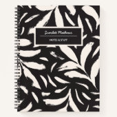 Handgezeichnete Blätter zurück Nahtloses einfaches Notizblock (Vorderseite)