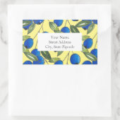 "Handgezeichnete Blaubeeren 2 Muster" Rechteckiger Aufkleber (Tasche)