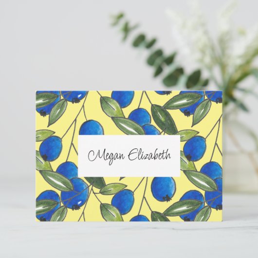 Handgezeichnete Blaubeeren-Muster (Stehend Vorderseite)