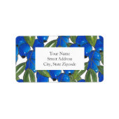 "Handgezeichnete Blaubeeren-Muster" Adressaufkleber (Vorne)