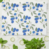 Handgezeichnete Blaubeeren-Muster Geschirrtuch (Gefaltet)